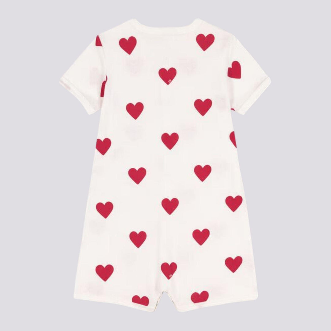 TUTINA CORTA BEBÈ IN COTONE A CUORI A09HG 01 PETIT BATEAU 