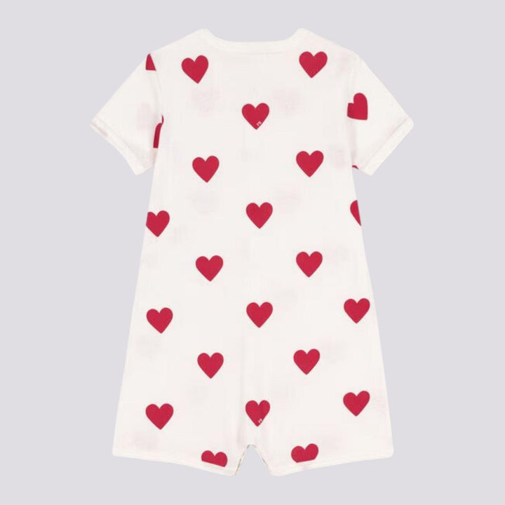 TUTINA CORTA BEBÈ IN COTONE A CUORI A09HG 01 PETIT BATEAU 
