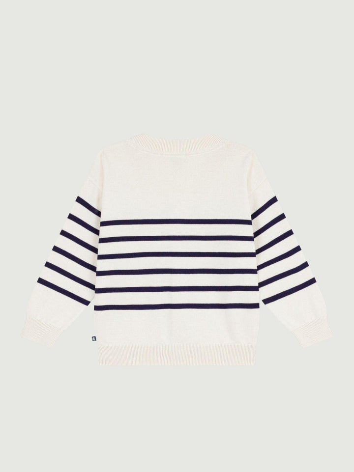 Cardigan marinière scollo a V in cotone A0F0F 01 PETIT BATEAU 