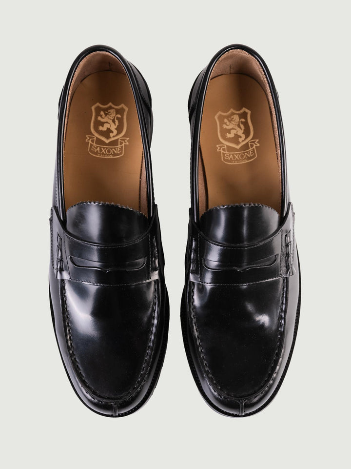 MOCASSINO PENNY in pelle spazzolata nera