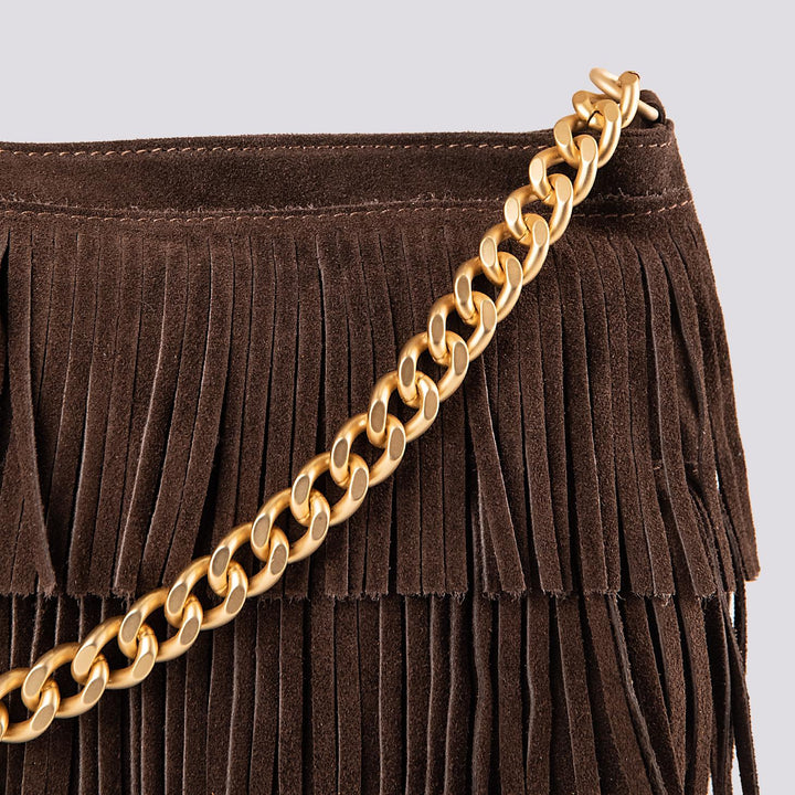 Borsa a tracolla in camoscio con frange marrone Jigly JIGLY T MORO BIMOR 