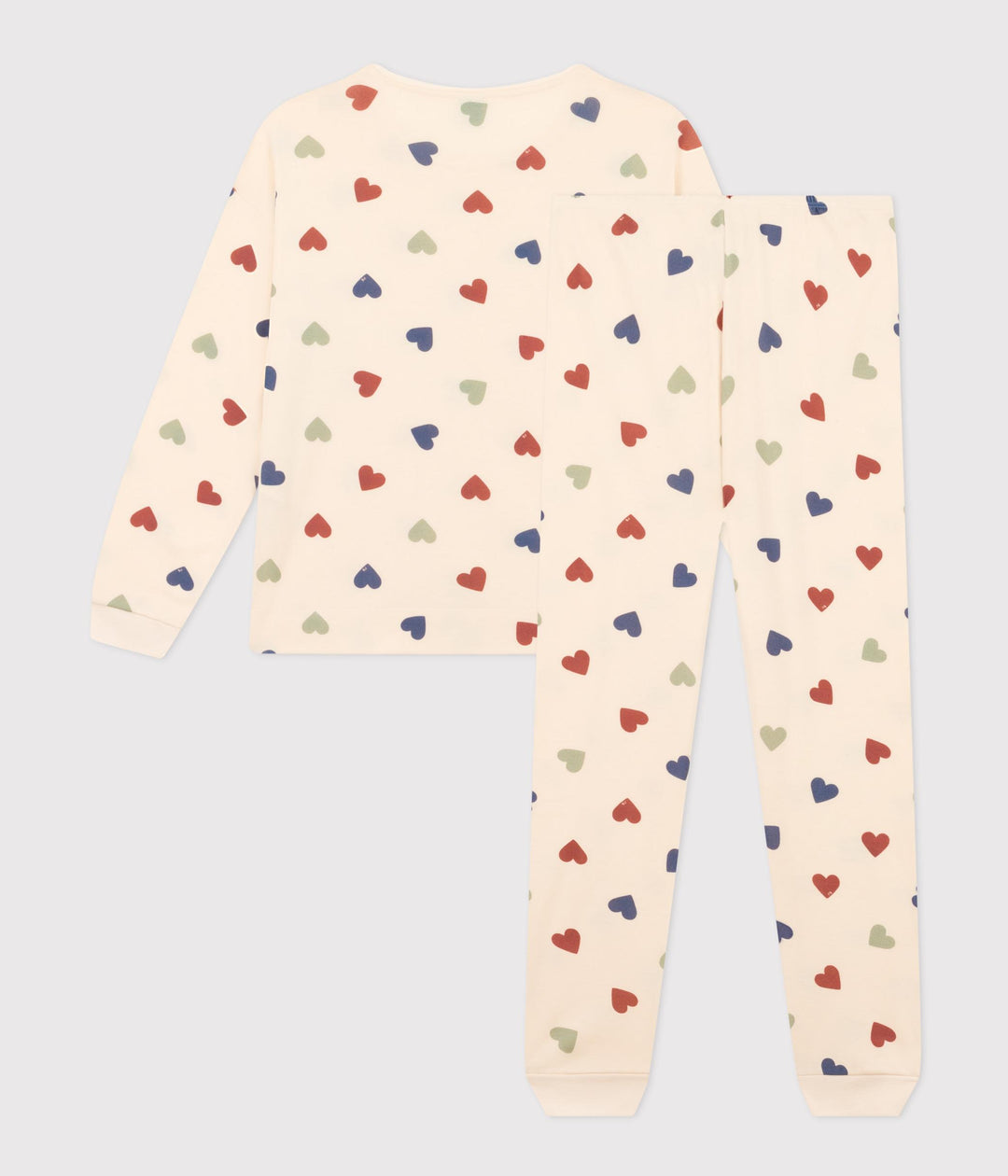 PIGIAMA MOTIVO A CUORE DONNA IN COTONE A09TK 01 PETIT BATEAU 