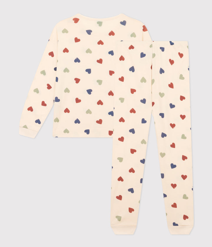 PIGIAMA MOTIVO A CUORE DONNA IN COTONE A09TK 01 PETIT BATEAU 