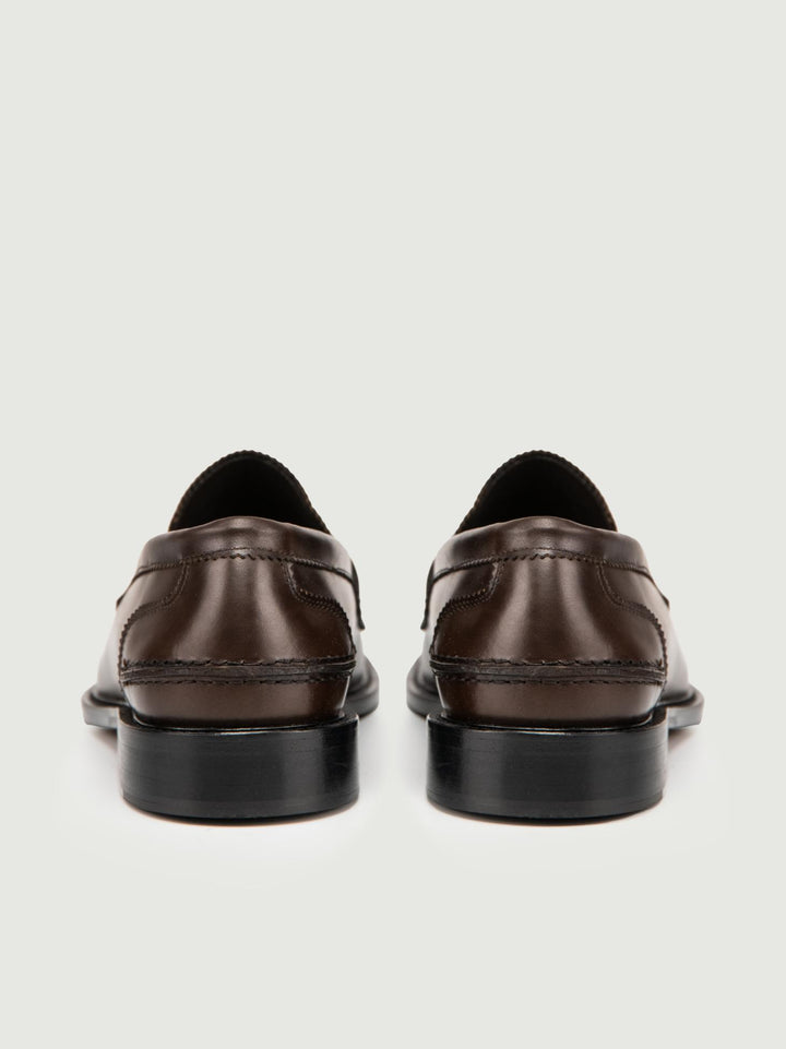 MOCASSINO PENNY IN PELLE TESTA MORO 1405 T.MORO SAXONE 