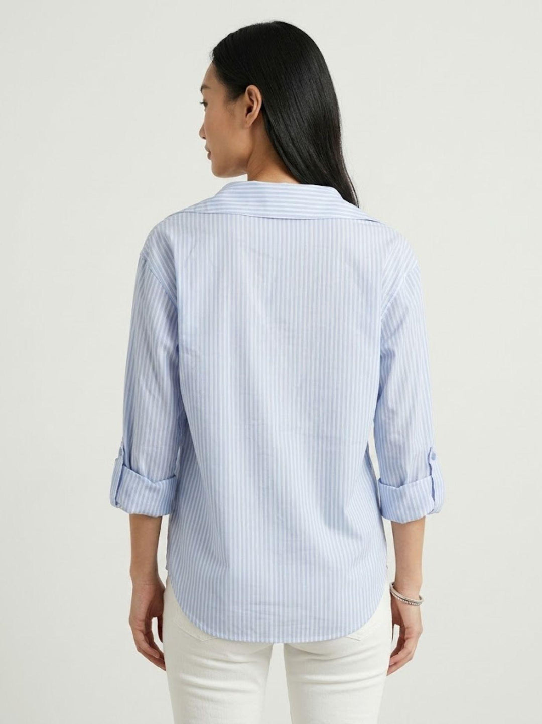 Camicia in cotone a righe azzurra M796/221B8 0524 ANDREA MORANDO 