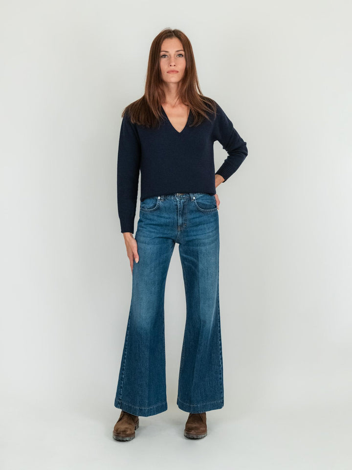 JEANS 5 TASCHE A PALAZZO LAVAGGIO MEDIO 805343NOR MEDIO ANDREA MORANDO 