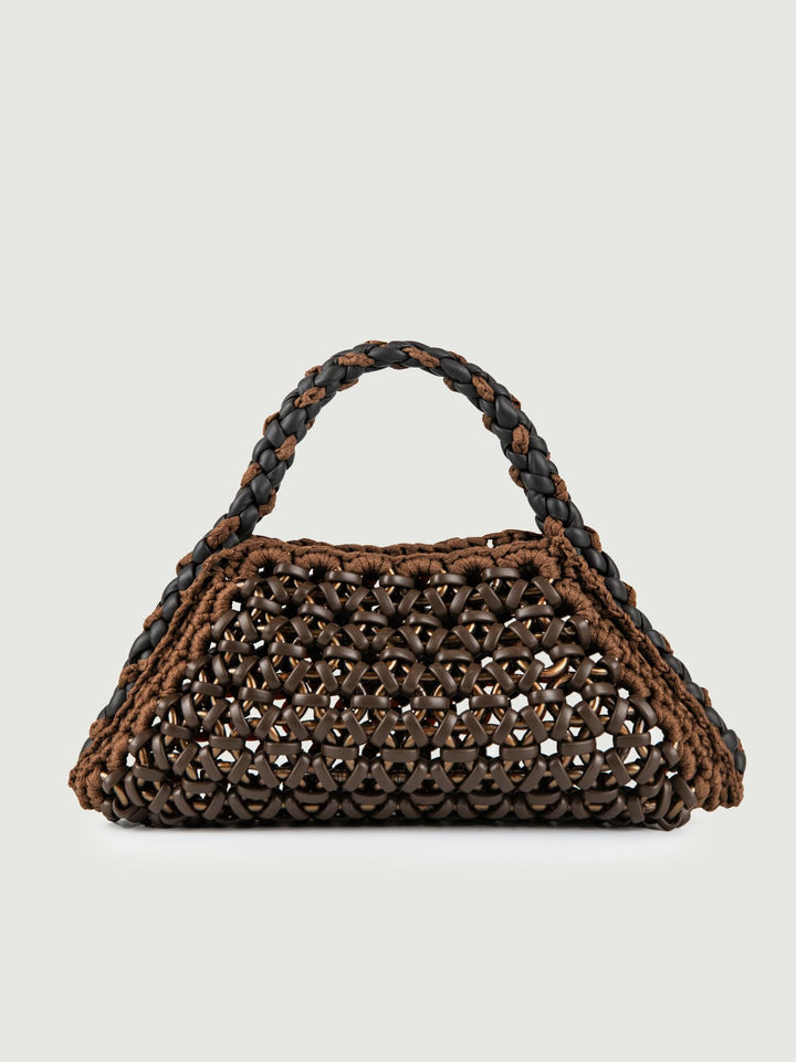BORSA BIG CRUSH IN RESINA E PELLE TESTA MORO BIG CRUSH T.MORO BIMOR 