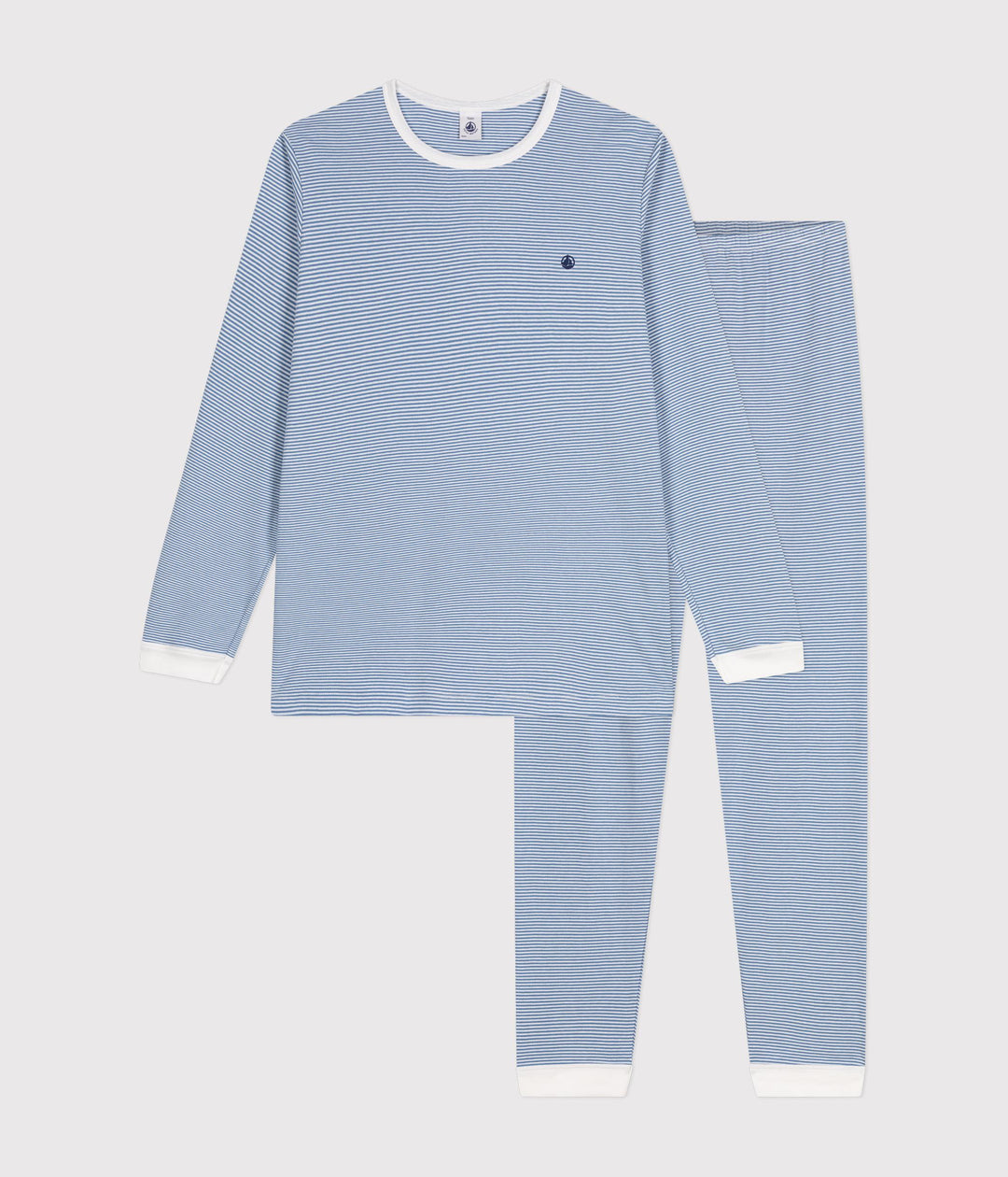 Pigiama a righe blu in cotone A0BOR 01 PETIT BATEAU 