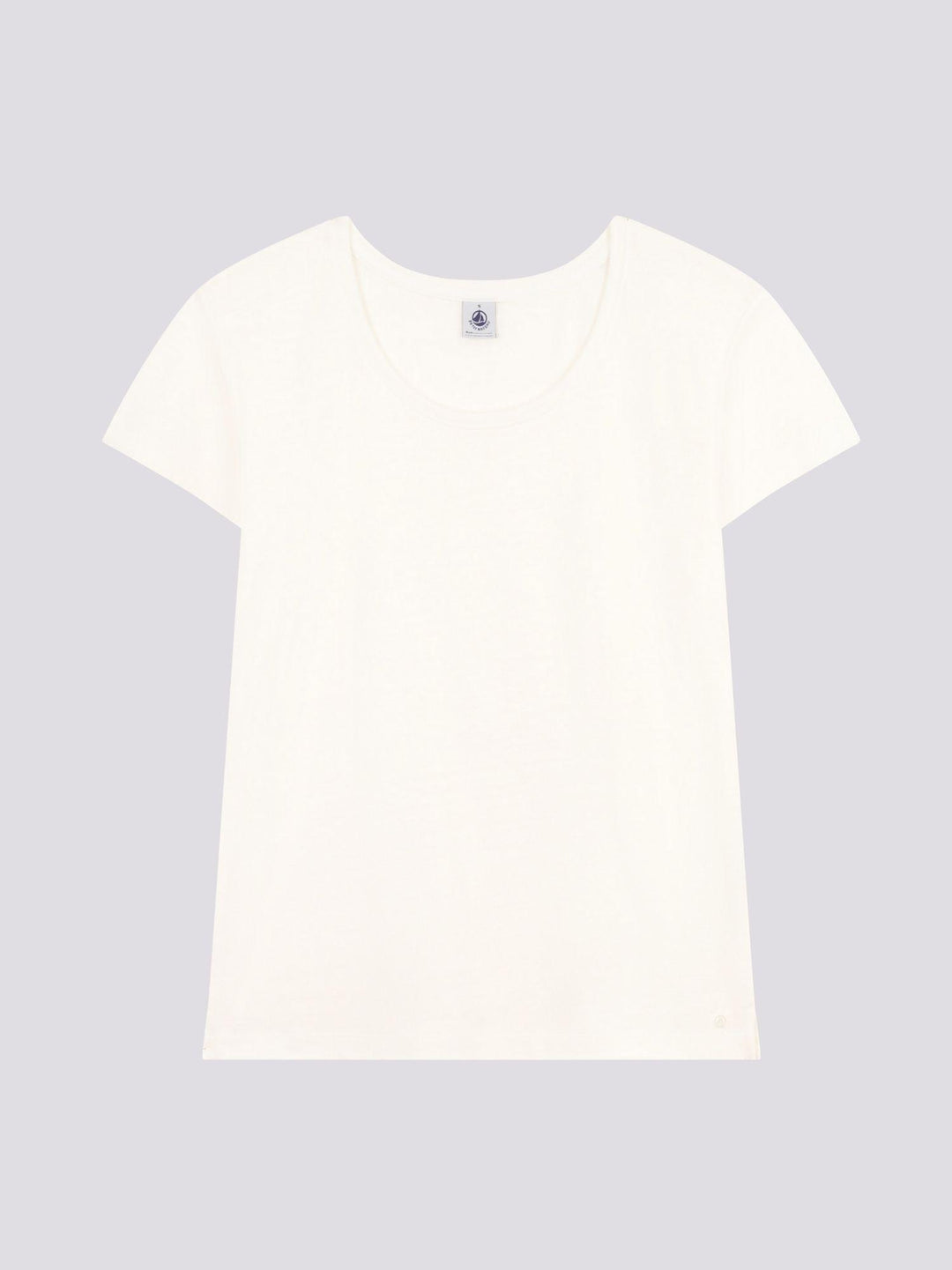 T-SHIRT LE DROIT GIROCOLLO IN LINO DONNA BIANCA A09R7 01 PETIT BATEAU 