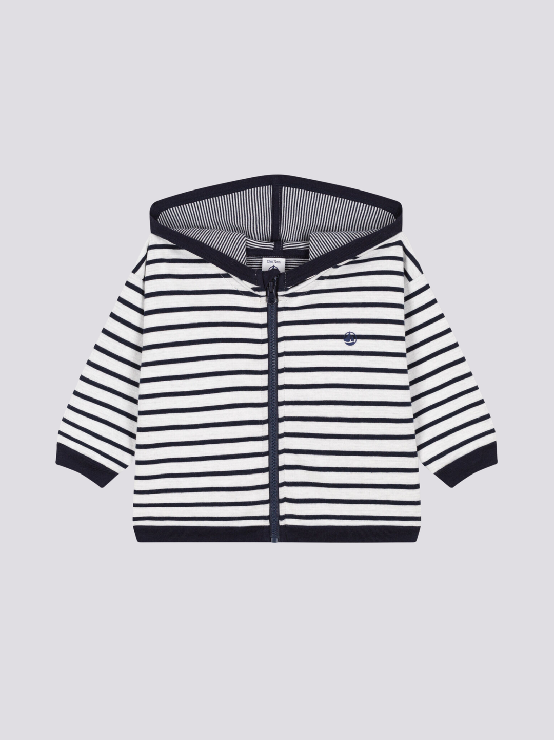 FELPA CON CAPPUCCIO IN JERSEY SPESSO PER BEBÈ A08H1 01 PETIT BATEAU 