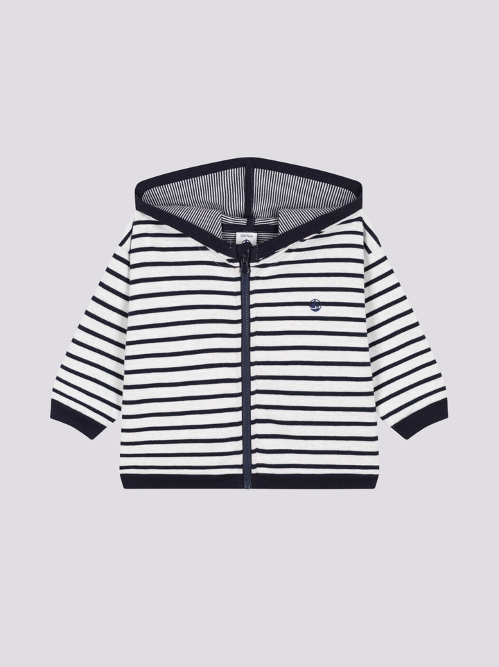 FELPA CON CAPPUCCIO IN JERSEY SPESSO PER BEBÈ A08H1 01 PETIT BATEAU 