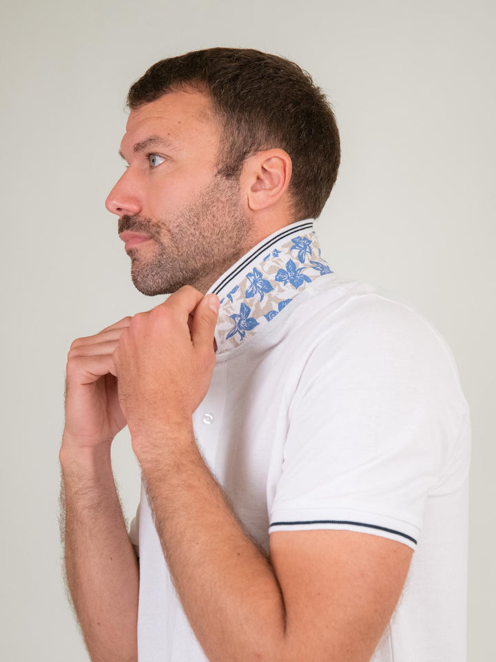 T-SHIRT POLO IN COTONE PIQUET BIANCA
