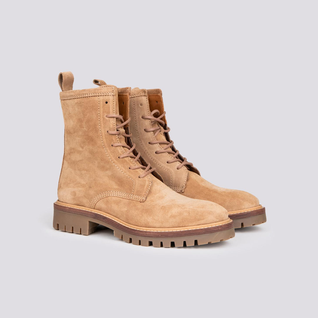 ANFIBIO CON LACCI IN CAMOSCIO BEIGE 2610 SILK CAMMELLO ALPE 