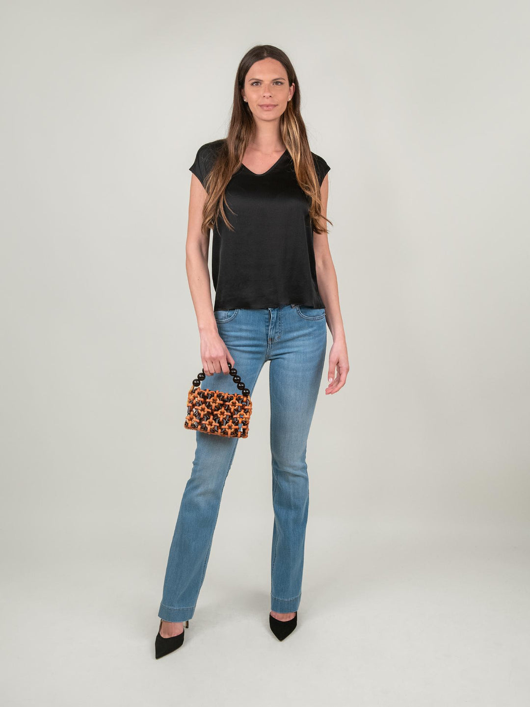 BORSA A BAULETTO IN RESINA MULTICOLOR MARRONE "BUBBLE" BUBBLE TERRA BIMOR 