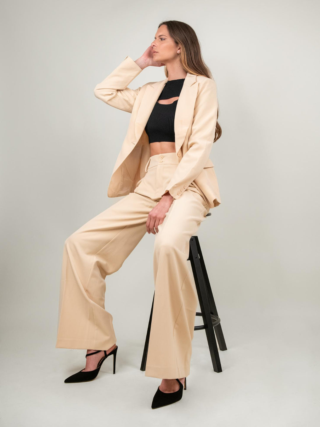 Blazer monopetto beige