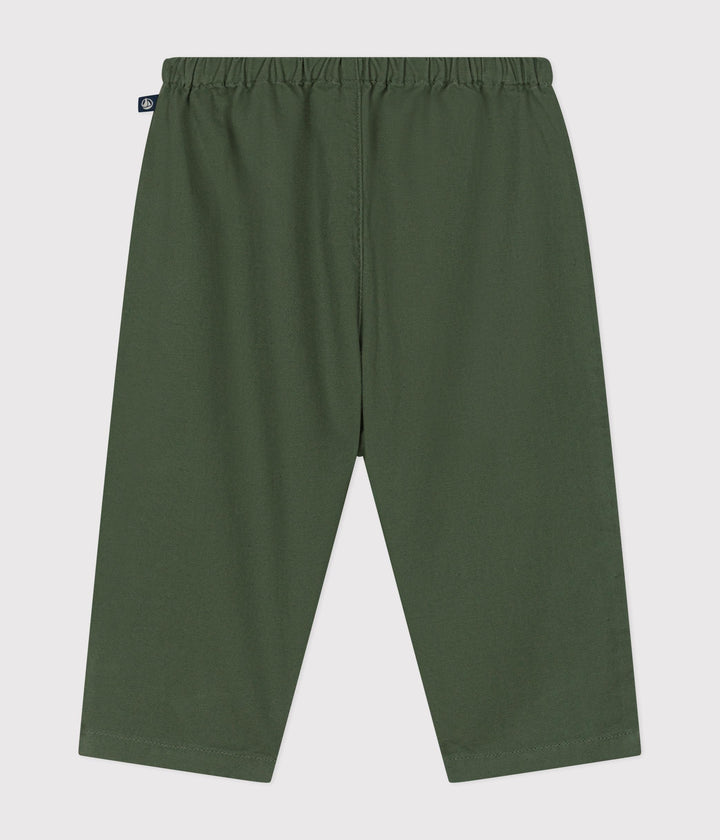 PANTALONE VERDE IN COTONE/LINO BEBÈ A09O8 03 PETIT BATEAU 