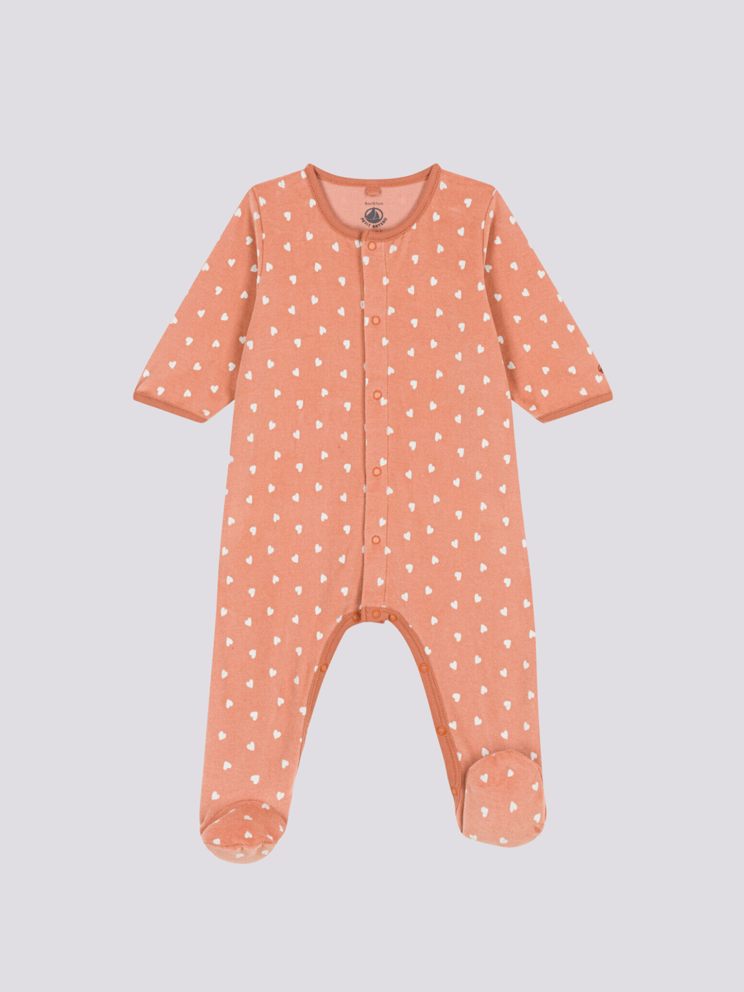 PIGIAMA BEBÈ IN CINIGLIA con piccoli cuori A087Y 01 PETIT BATEAU 
