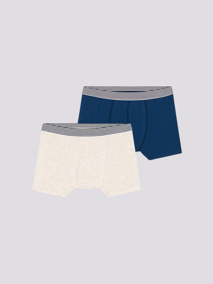 CONFEZIONE DA 2 BOXER RAGAZZO IN COTONE ED ELASTAM A0AB1 00 PETIT BATEAU 