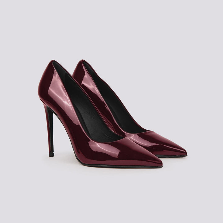 DECOLLETE  CON TACCO A SPILLO IN VERNICE BORDEAUX V40 BORDEAUX ANDREA MORANDO 