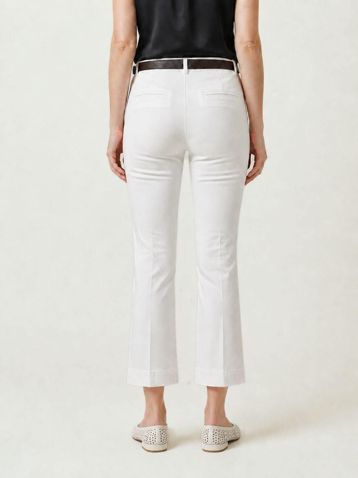 Pantalone a trombetta in cotone bianco 824MA LATTE ANDREA MORANDO 