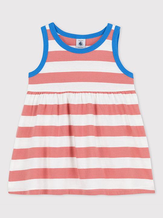 ABITO BEBè SENZA MANICHE IN JERSEY A RIGHE A03V2 02 PETIT BATEAU 