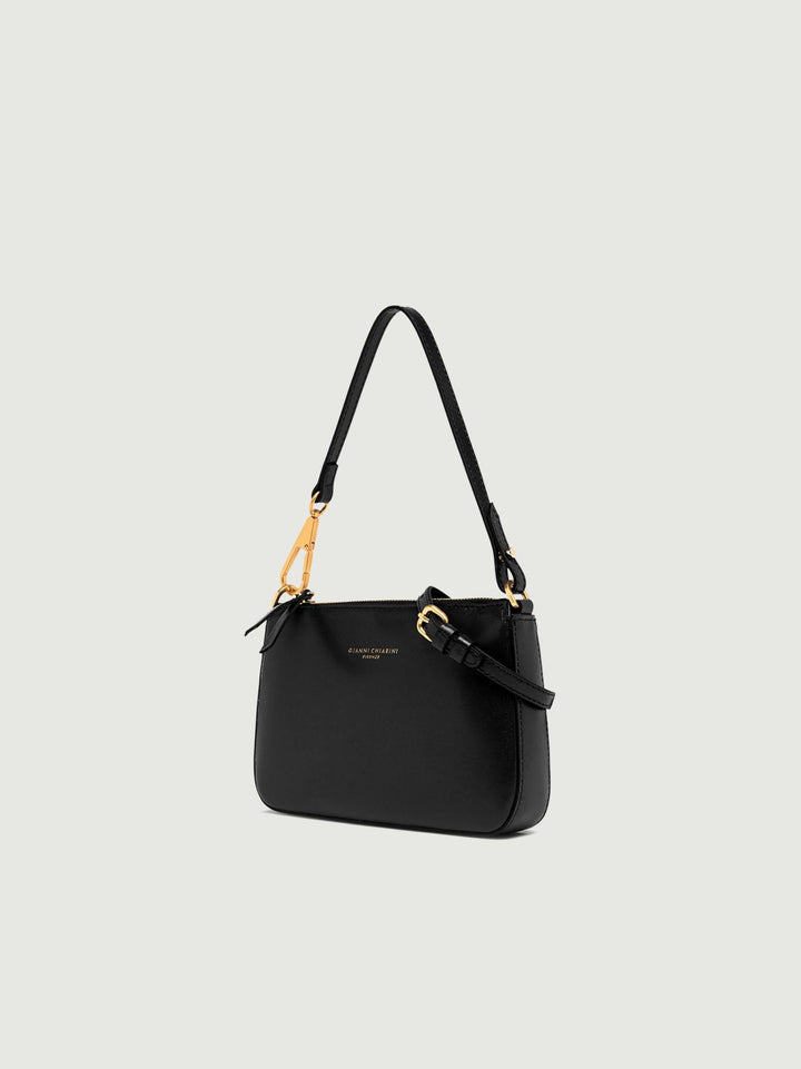 Borsa a spalla Brooke in pelle liscia nera 9700 PRCK 001 GIANNI CHIARINI 
