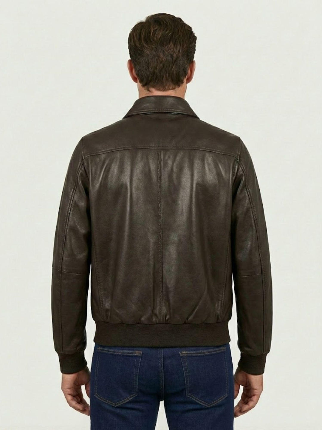 Bomber New Yorker in pelle marrone scuro NEW YORKER 06 JACK LEATHER 