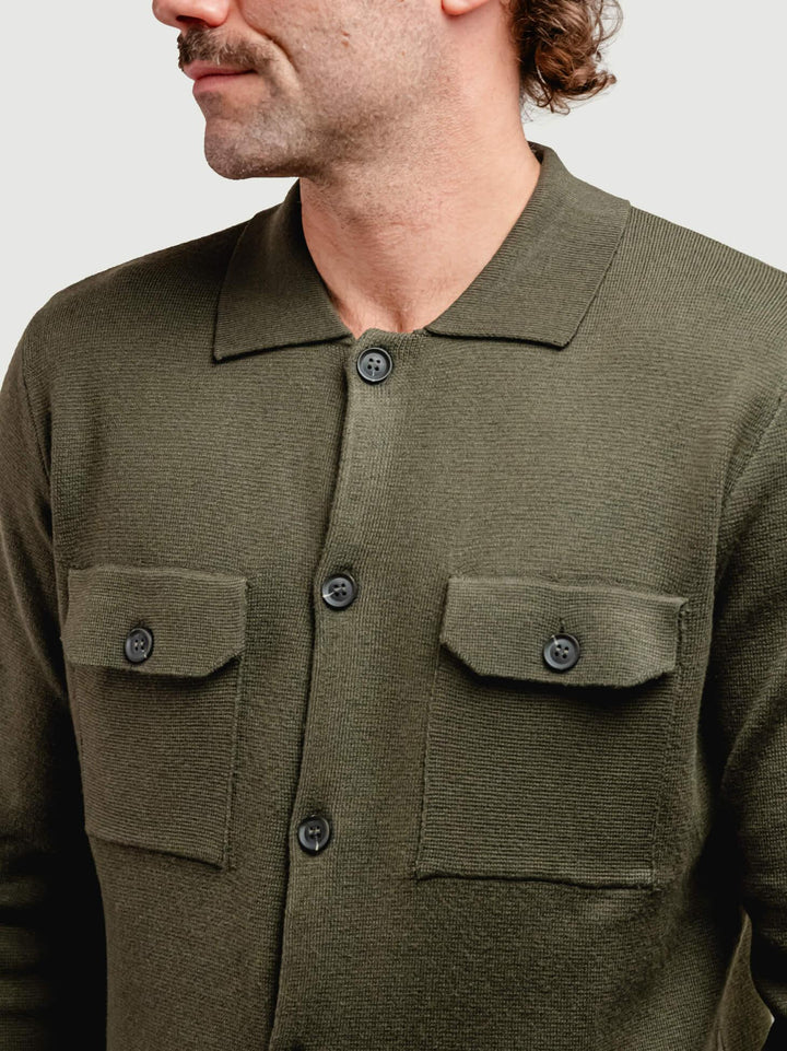 OVERSHIRT IN MISTO LANA VERDE BOSCO 4060225 327 ANDREA MORANDO 