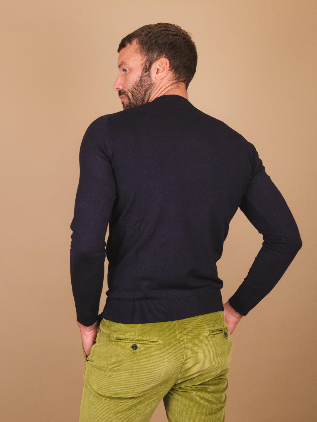 MAGLIA GIROCOLLO BLU NAVY 3000900 205 ANDREA MORANDO 