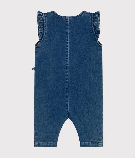 Tutina smanicata in blu denim A0BKF 01 PETIT BATEAU 