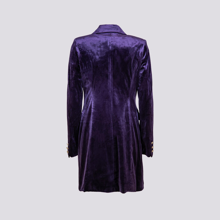 Cappottino doppiopetto in velluto viola V2020 VIOLA ANDREA MORANDO 