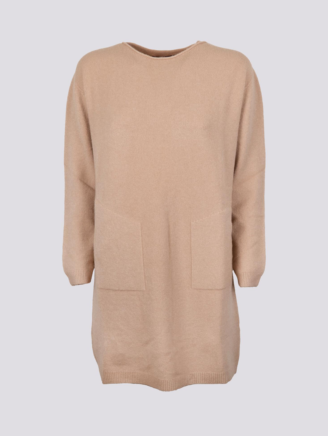 MAGLIA ABITO  CON TASCHE E SCOLLO A BARCHETTA BEIGE 0170/135 0234 BIMOR 