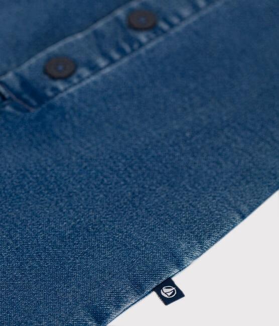 Tutina smanicata in blu denim A0BKF 01 PETIT BATEAU 