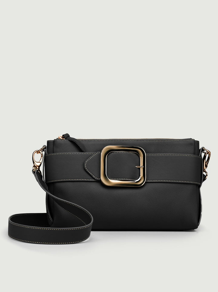 BORSA TRACOLLA IN PELLE NERA MEGHAN NERO ANDREA MORANDO 