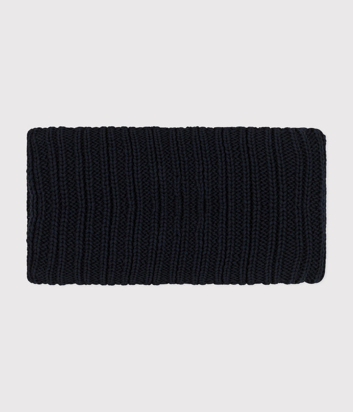 Snood nero in maglia foderata in pile neonato A0BRV 01 PETIT BATEAU 