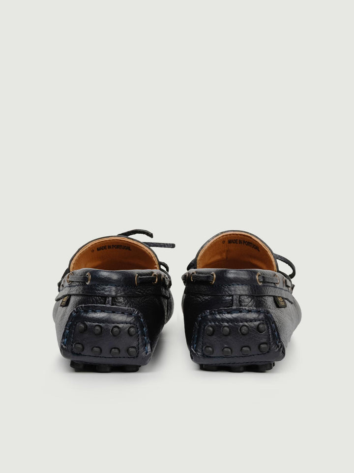 MOCASSINO CON GOMMINI IN PELLE BLU