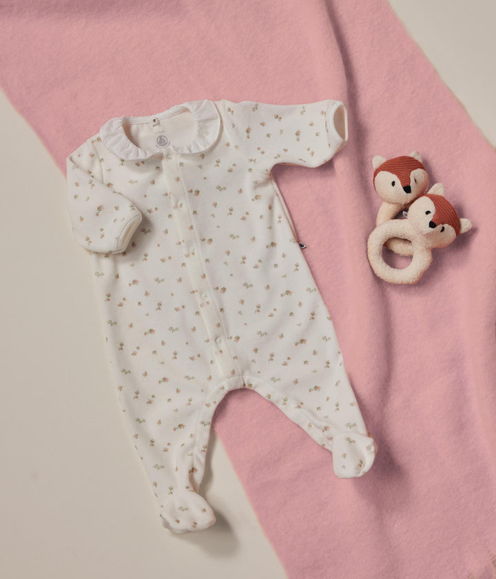 Tutina in velluto con roselline bebè A0AST 01 PETIT BATEAU 