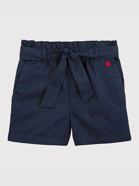 SHORT ANNODATO IN SERGE DI COTONE BAMBINA A03U0 02 PETIT BATEAU 