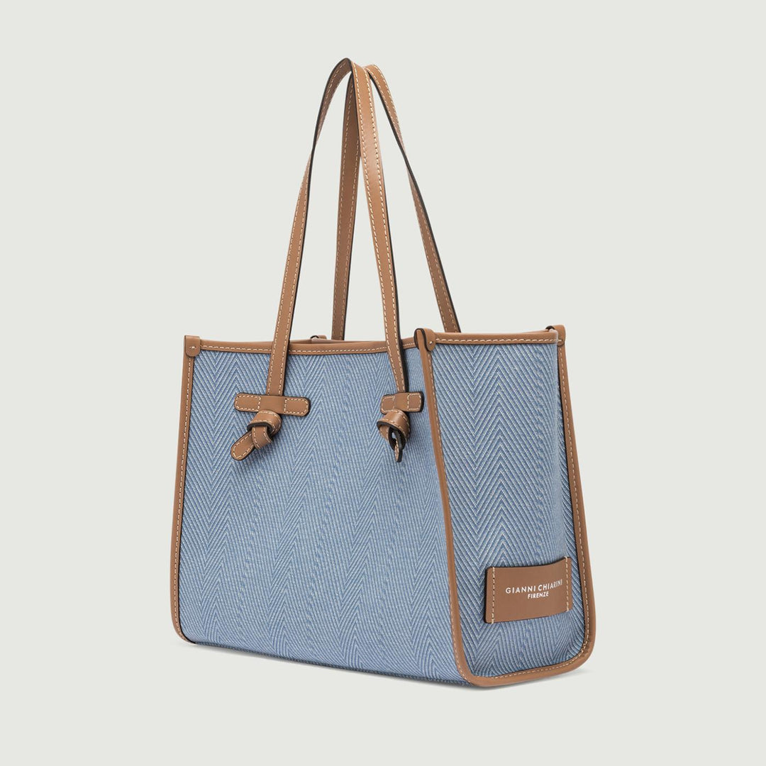 BORSA MARCELLA IN TESSUTO SPIGATO COLOR JEANS BS 6849/24PE WNDCHEV 1394 GIANNI CHIARINI 