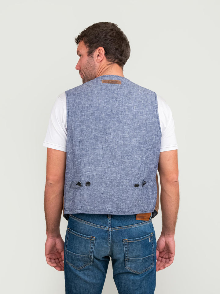 GILET IN PELLE COLOR SABBIA LORRY 87 JACK LEATHER 