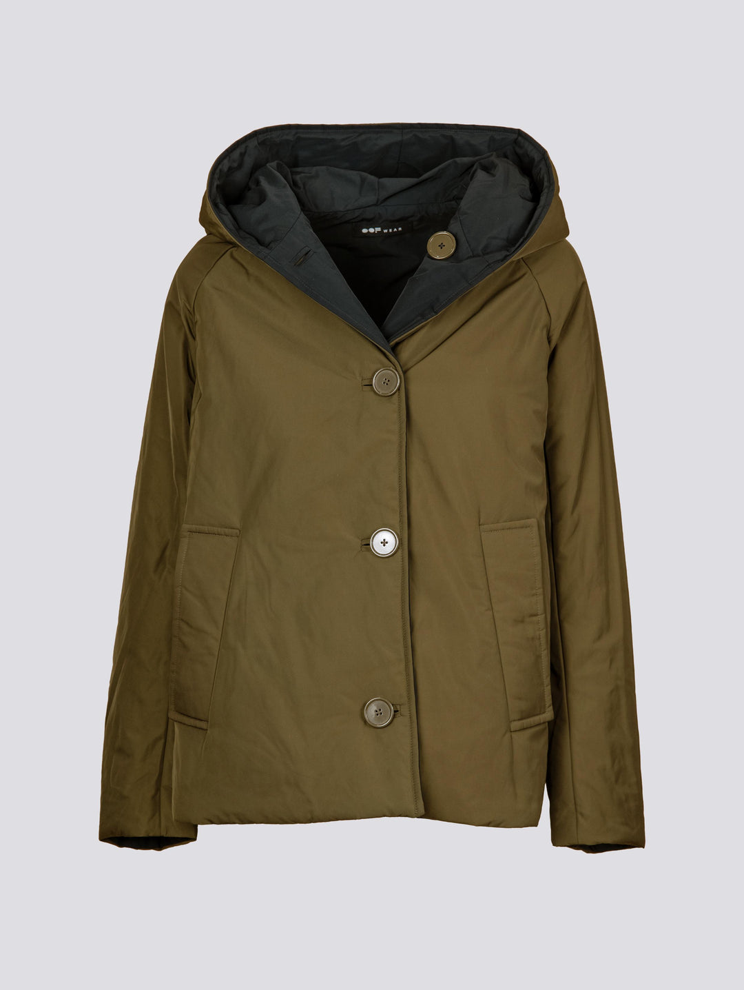 PIUMINO REVERSIBILE IN NYLON WATER REPELLENT VERDE E NERO 9006 7790 OOFWEAR 