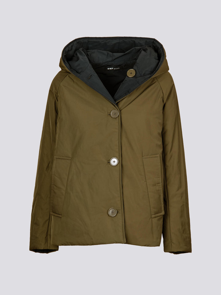 PIUMINO REVERSIBILE IN NYLON WATER REPELLENT VERDE E NERO 9006 7790 OOFWEAR 