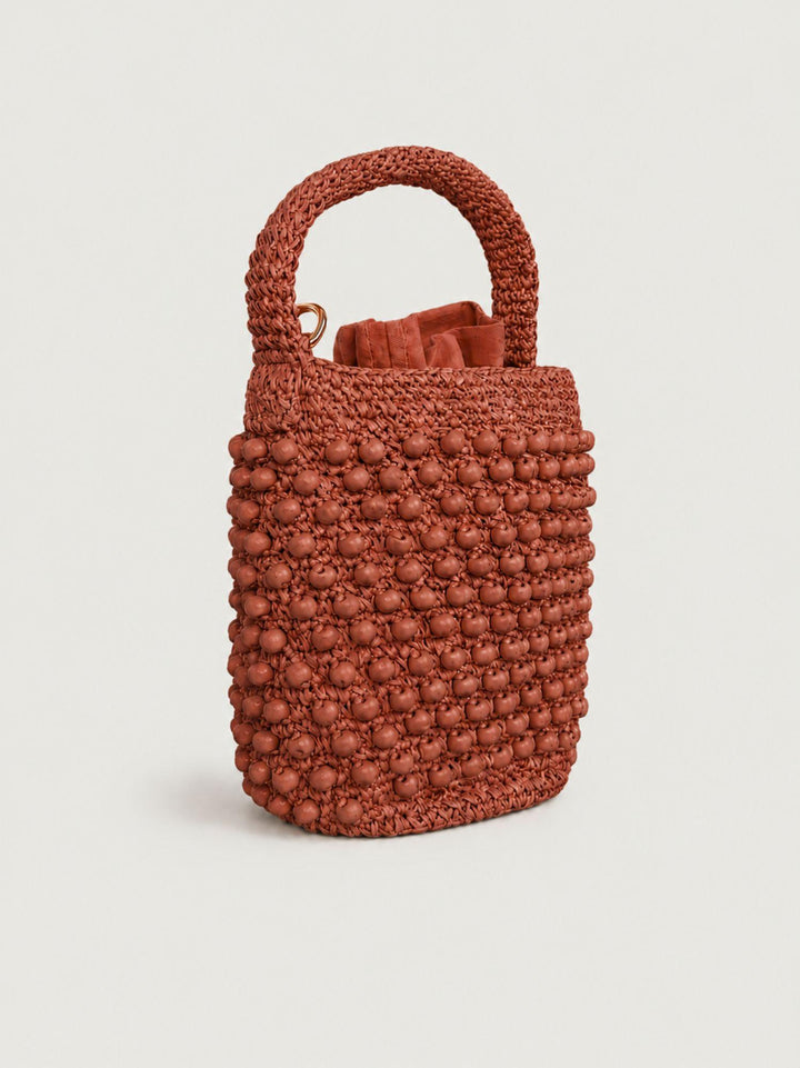 Borsa a mano in rafia ruggine RAFI343 70 ANDREA MORANDO 