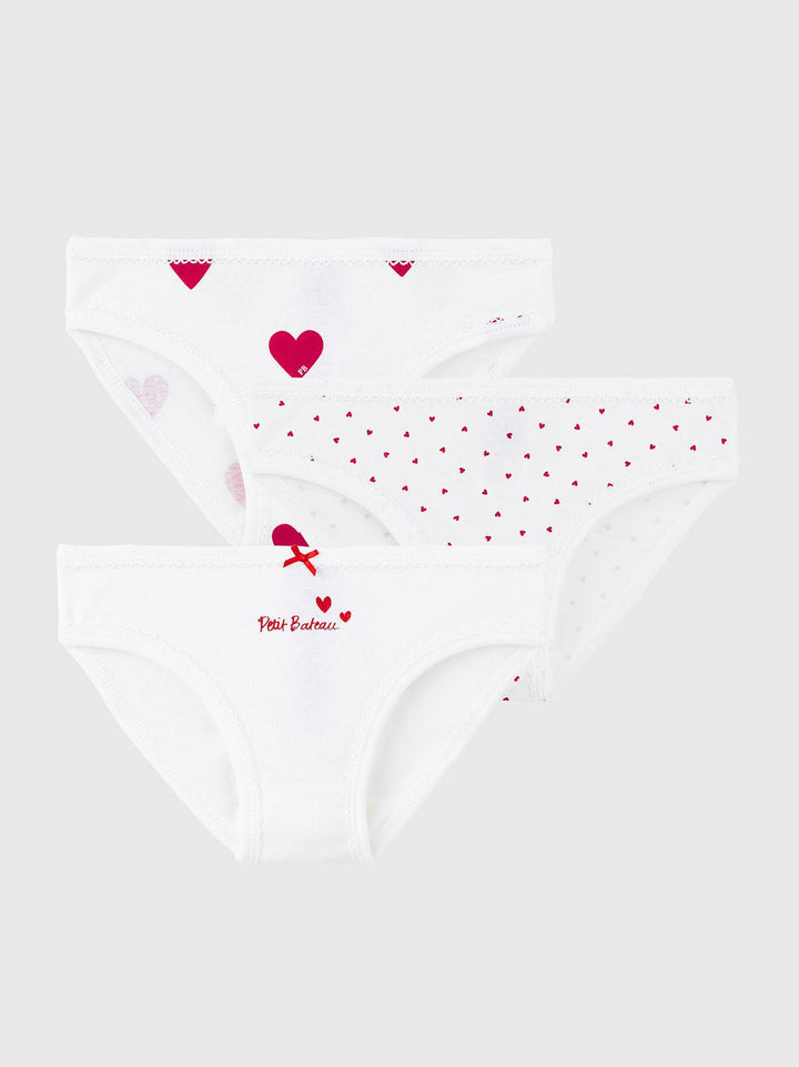 CONFEZIONE DA 3 SLIP MOTIVO CUORE A00FP 00 PETIT BATEAU 