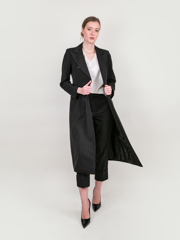 CAPPOTTO LUNGO DOPPIOPETTO NERO 9802GAB NERO ANDREA MORANDO 
