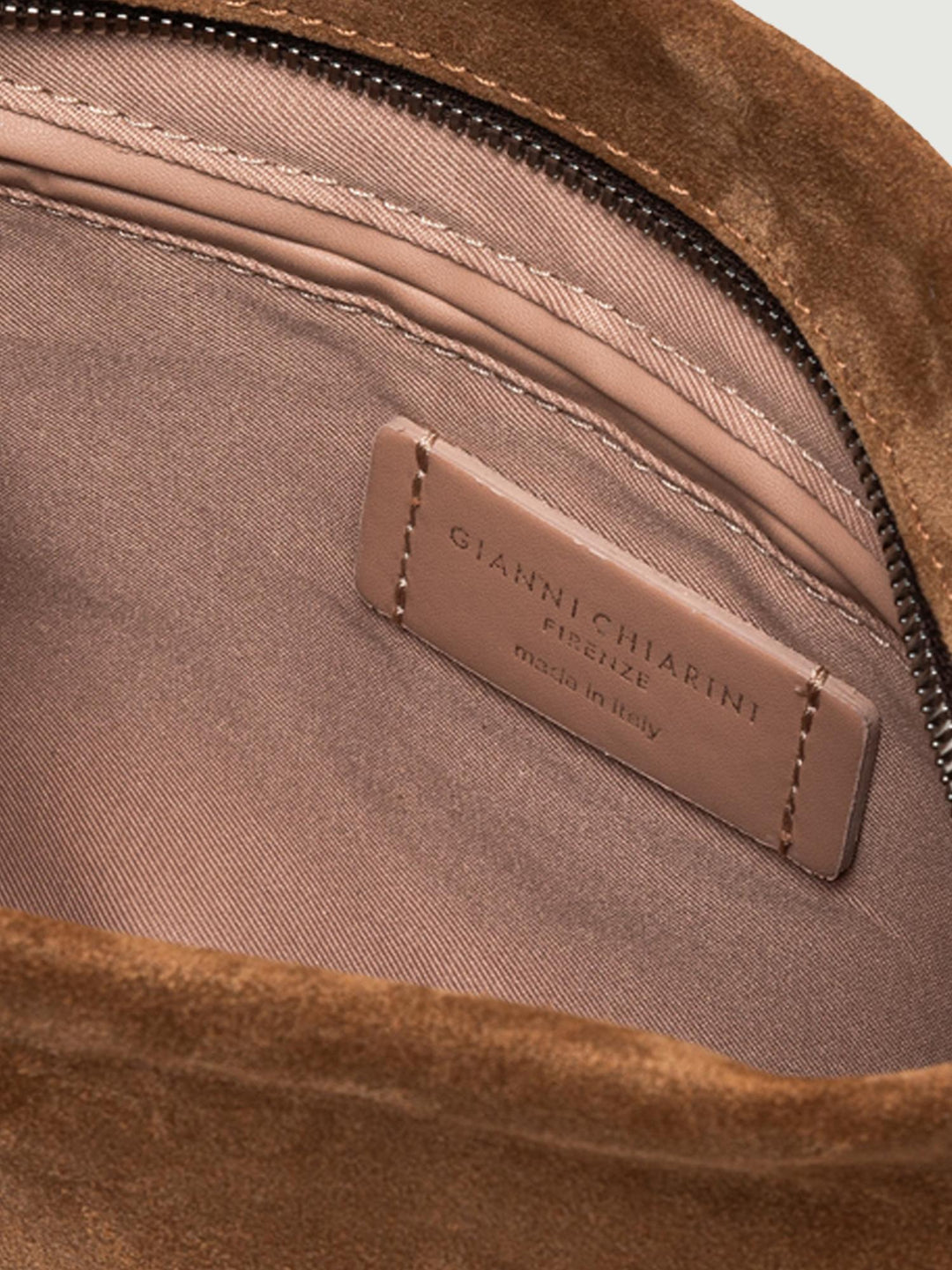Pochette Brenda in pelle scamosciata cognac 8265 CM-PL 099 GIANNI CHIARINI 