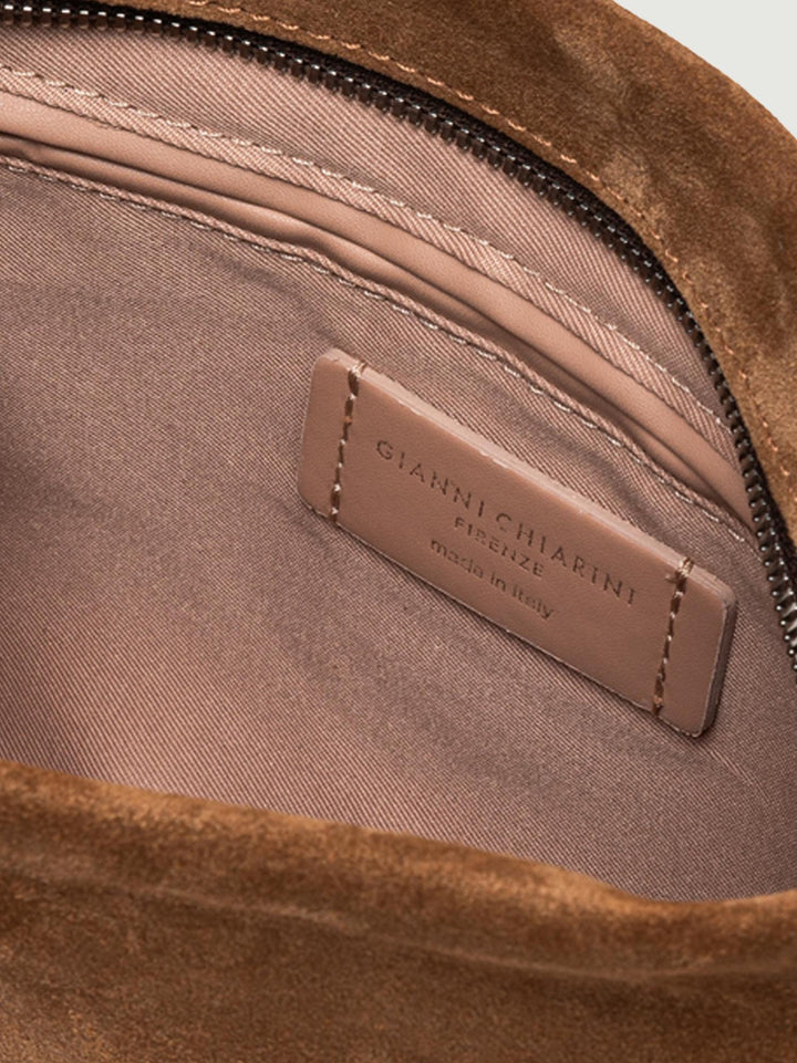 Pochette Brenda in pelle scamosciata cognac 8265 CM-PL 099 GIANNI CHIARINI 