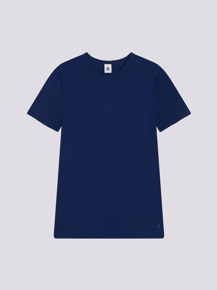 T-SHIRT BLU L'ICONIQUE COCOTTE IN COTONE DONNA A0A1L 05 PETIT BATEAU 