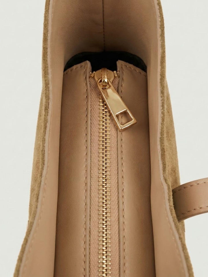 Borsa a spalla Elly in pelle scamosciata beige ELLY BEIGE BIMOR 
