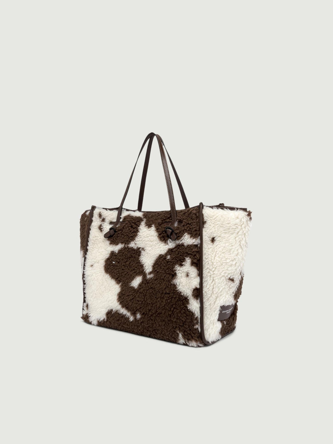 Shopping Marcella in misto lana marrone e bianco 9751 COW 13737 GIANNI CHIARINI 